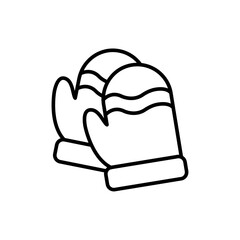 Winter gloves outline icons, minimalist vector illustration ,simple transparent graphic element .Isolated on white background