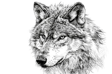 draw a wolf scribble style