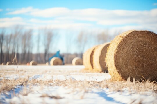 bales of hay for winter feedstock