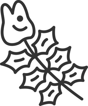 recommend clip art: 柊鰯のアイコン（線画）のイラスト