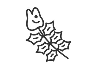 柊鰯のアイコン（線画）のイラスト