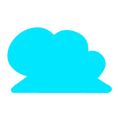 blue cloud on white background.
