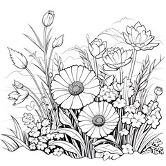 coloring, flowers