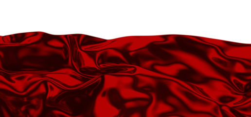 Abstract red cloth falling. Satin fabric flying in the wind