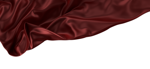 Abstract red cloth falling. Satin fabric flying in the wind