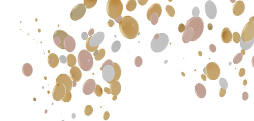 gold  Bliss: Exquisite 3D Illustration of Blissful gold Confetti