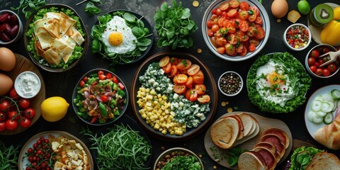 Fototapeta premium Tasty and nutritious recipes using each food incorporated into a healthy diet