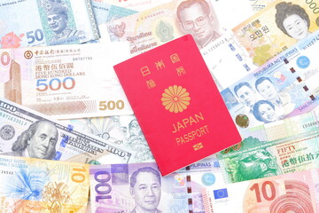 日本のパスポート（一般旅券10年用赤色）
