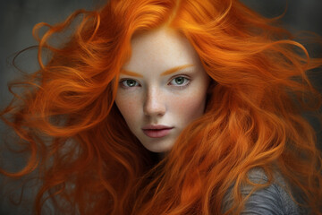 Fashion, make-up, hairstyle and lifestyle concept. Young and beautiful woman close-up portrait. Model looking at camera