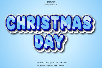 Obraz premium Christmas Day Editable Text Effect Emboss Gradient Style
