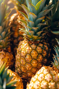 Refreshing pineapple still life with vibrant light of summer 