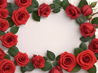 Photo beautiful red roses ornaments background with blank space.