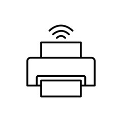 Wireless printer outline icons, minimalist vector illustration ,simple transparent graphic element .Isolated on white background