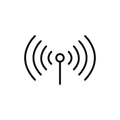 Wireless signal outline icons, minimalist vector illustration ,simple transparent graphic element .Isolated on white background