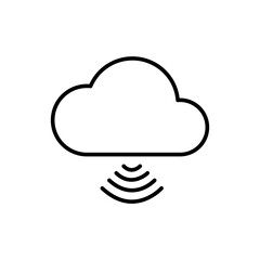 Wireless cloud outline icons, minimalist vector illustration ,simple transparent graphic element .Isolated on white background