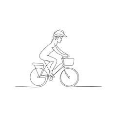 Fototapeta premium Bicycle continuous one line drawing outline vector illustration