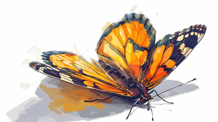 Colorful Monarch Butterfly Illustration