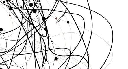 Futuristic geometric double data flow background with connecting dots and lines. Abstract digital