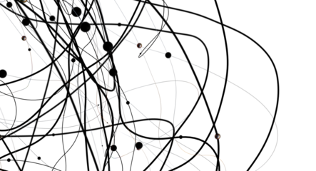 Futuristic geometric double data flow background with connecting dots and lines. Abstract digital