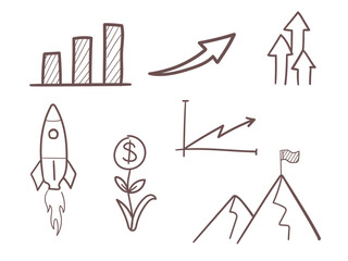 Business progress. Hand drawn sketch business opportunity, career progress