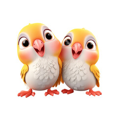 3d cartoon style love bird - beautiful funny character