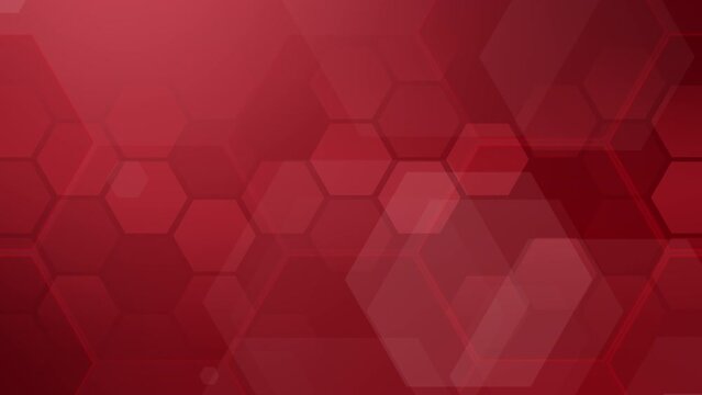 Hexagon red background abstract backdrop for technology medical business art wallpaper concept art. Looped animation.