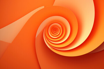 Swirling Abstract Pattern: Futuristic Curves and Circular Motion in a Vibrant Red and Orange Gradient