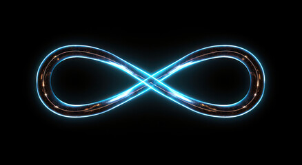 Naklejka premium Glowing Spiral of Infinite Motion: A Bright Neon Symbol of Endless Abstract Energy.