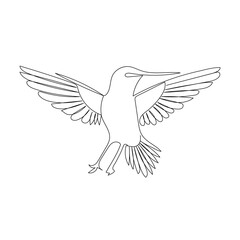 Bird  continuous one line drawing outline vector illustration