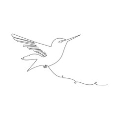 Bird  continuous one line drawing outline vector illustration