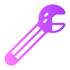 adjustable wrench gradient icon