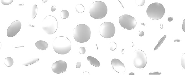 Elegant Embrace: Mesmerizing 3D Illustration Depicting Swirling silver Confetti