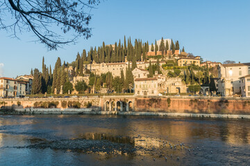 View of Verona and the Adige river, Italy