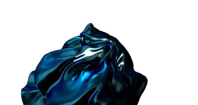 Flowing Rhythms: Abstract 3D Blue Wave Illustration with Harmonious Movements - Powered by Adobe