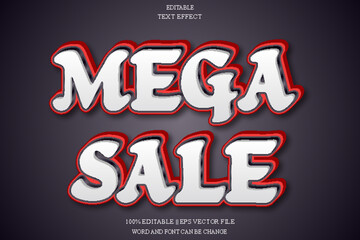 Mega Sale Editable Text Effect Emboss Gradient Style