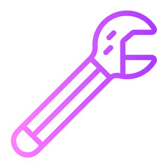 adjustable wrench gradient icon