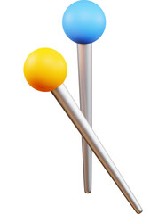 PNG 3D Straight Pins icon isolated on a white background
