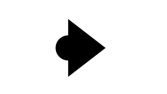 Animated 2d Road arrows sign symbol icon animation video footage. 4K transperancy Background.