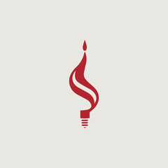 火をシンボリックに用いたシンプルなロゴのベクター画像