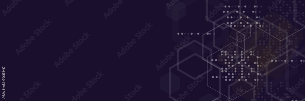 Wall mural vectors digital technology and science background. abstract futuristic complex hexagon shape pattern