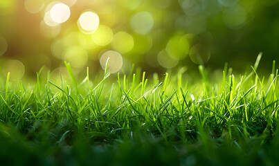 Obraz premium green grass background, Generative AI 
