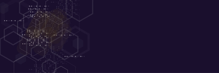 Vectors Digital technology and science background. Abstract futuristic complex hexagon shape pattern connection in blue technology background. Design for data connecting for ad, poster, web, print.