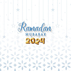 ramadan 2024 banner with white islamic background design