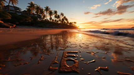 Punta Cana beach at sunrise in Dominican Republic - obrazy, fototapety, plakaty