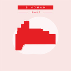 Vector illustration vector of Bingham map Idaho