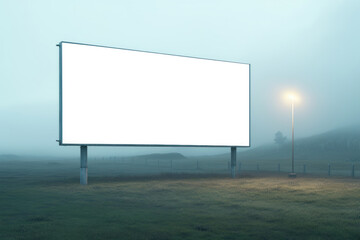 A large billboard stands near the road