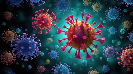 Fototapeta premium Graphic representation of pathogenic viruses