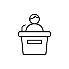 Speech outline icons, minimalist vector illustration ,simple transparent graphic element .Isolated on white background