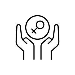 Woman care outline icons, minimalist vector illustration ,simple transparent graphic element .Isolated on white background