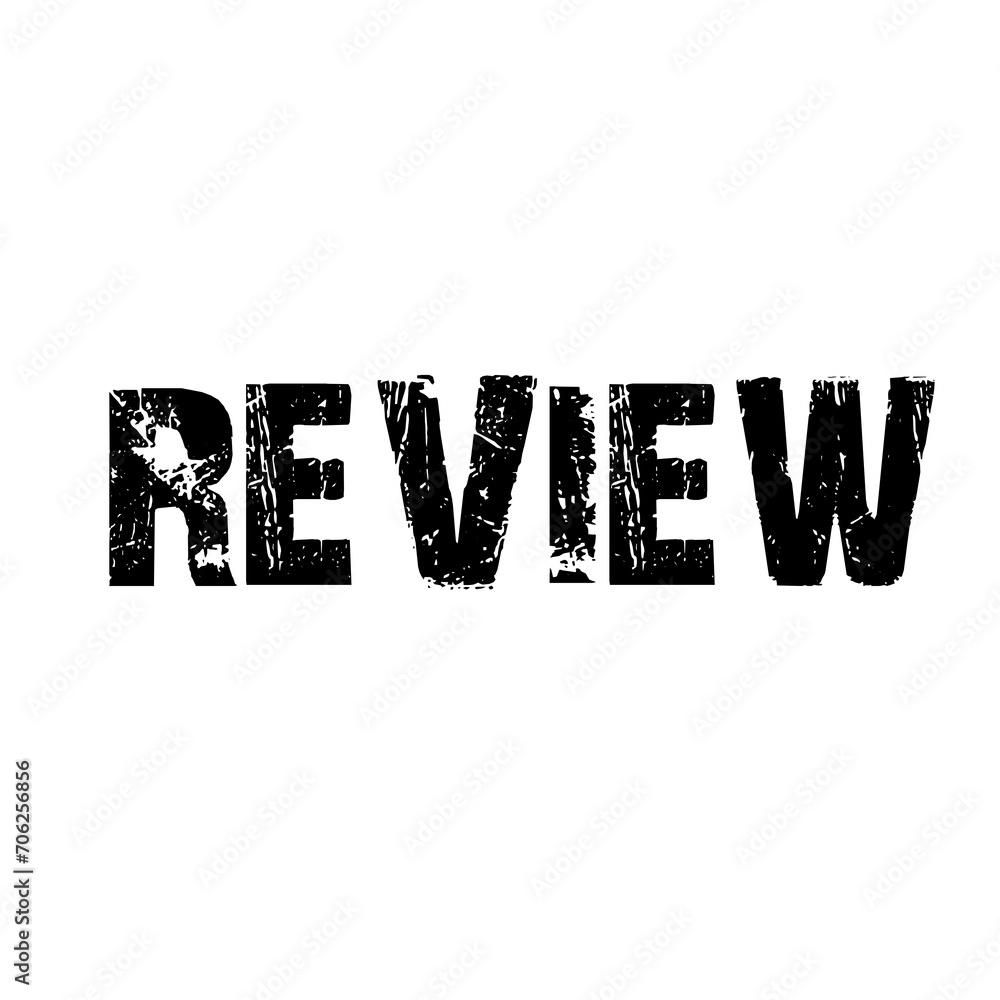 Sticker Review text on white background